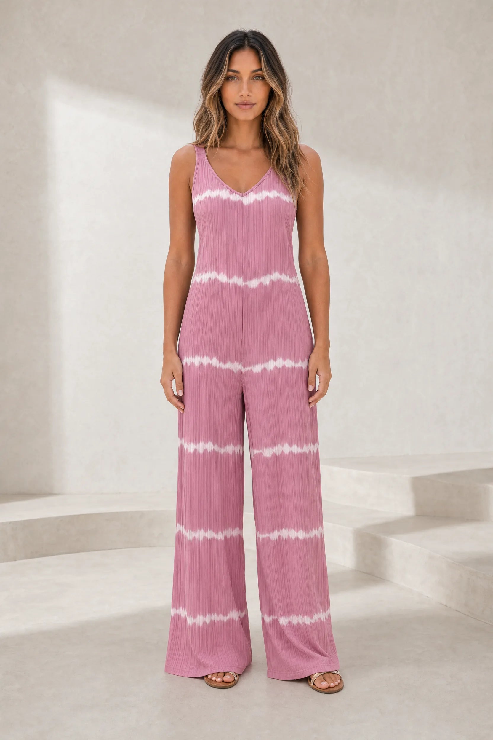 Combinaison rose plissée dos nu | Lounelle Paris