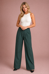 Pantalón ancho a rayas de cintura alta