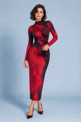 Vestido largo rojo ajustado