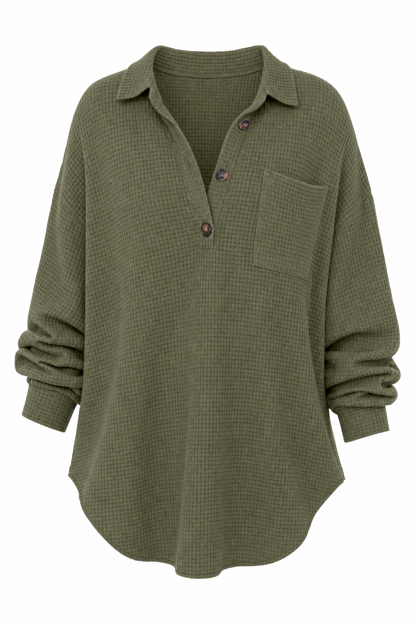 Top maille gaufrée col chemise | Lounelle Paris