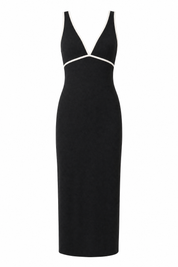 Robe noire dos nu contrastée | Lounelle Paris