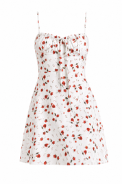 Robe blanche à fines bretelles fleurie | Lounelle Paris
