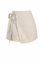 Short jupe abricot asymétrique taille haute | Lounelle Paris
