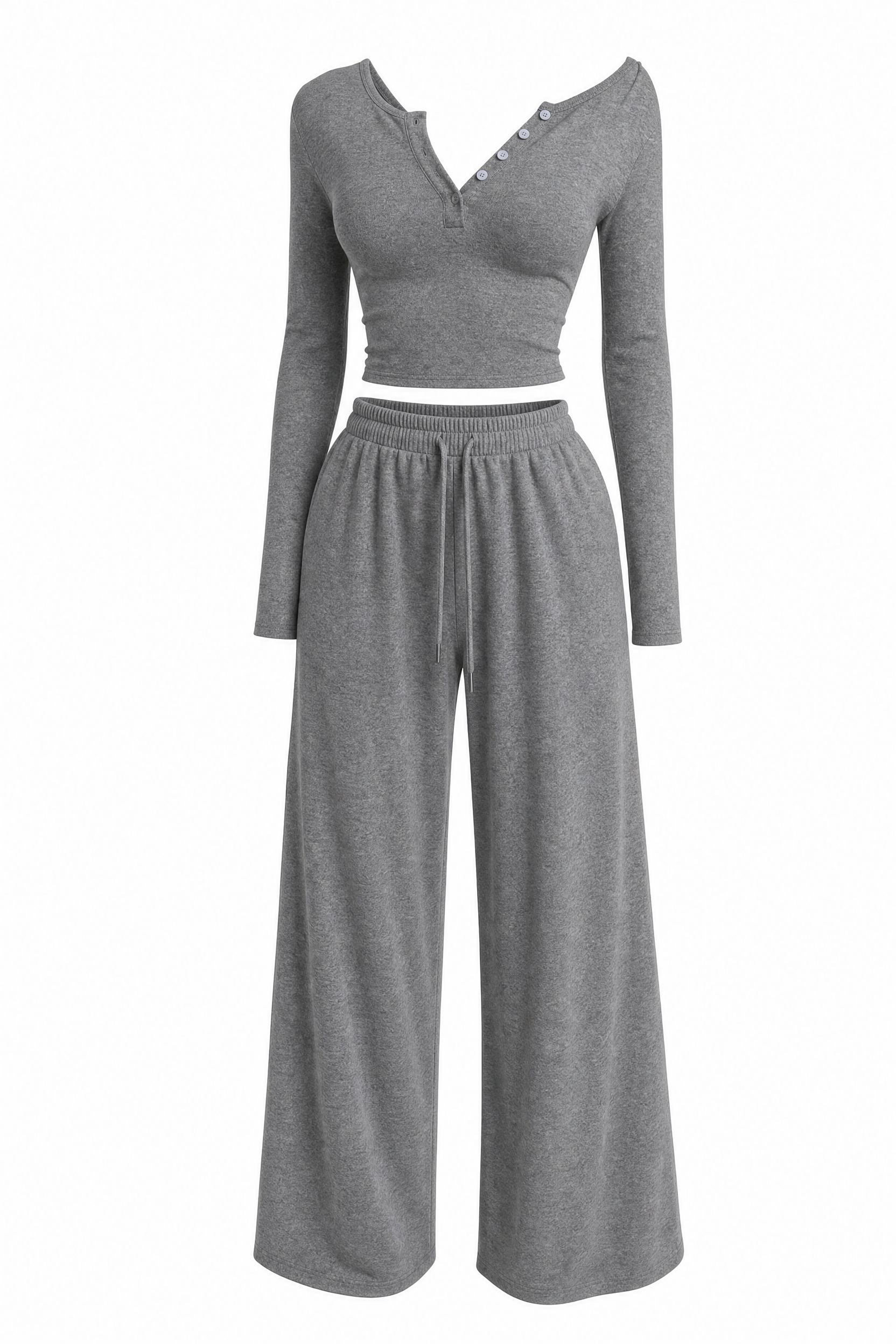 Ensemble col V et pantalon large | Lounelle Paris