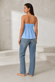 Top bandeau bleu dos nu | Lounelle Paris