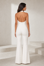 Combinaison blanche évasée dos nu | Lounelle Paris