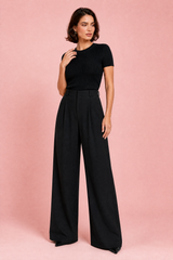 Pantalón talle alto piernas anchas