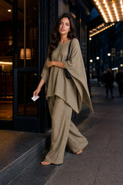Ensemble ample col bateau | Variante Kaki - Lifestyle | Lounelle Paris