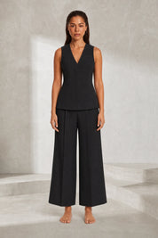 Ensemble noir col V taille haute | Lounelle Paris