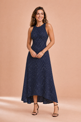 Vestido largo de lunares espalda descubierta