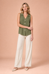 Blusa sin mangas con escote en V