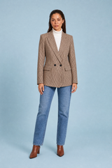 Blazer ajustado de pata de gallo