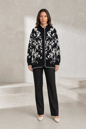 Gilet jacquard col montant | Lounelle Paris
