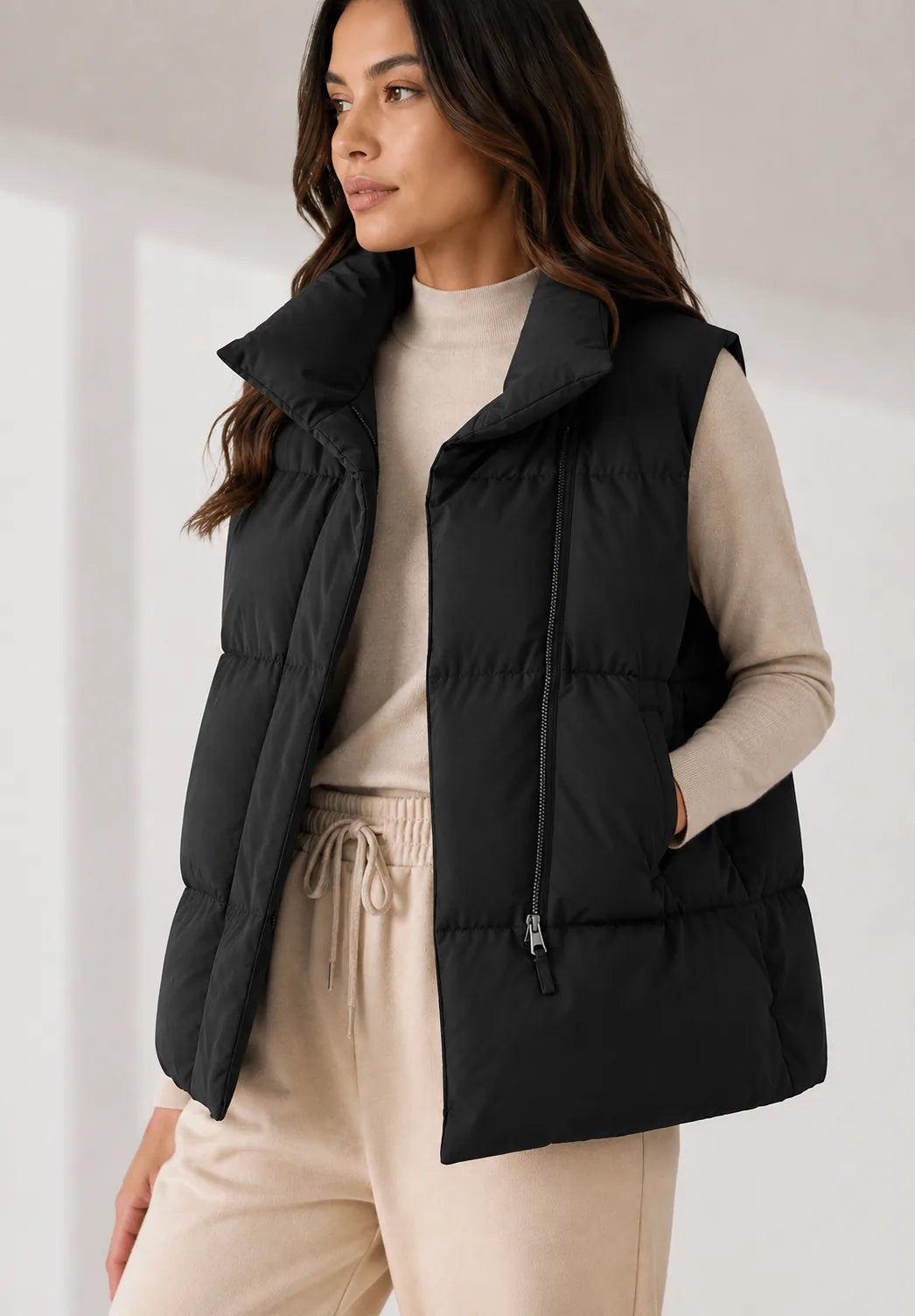 Gilet matelassé court col montant | Lounelle Paris