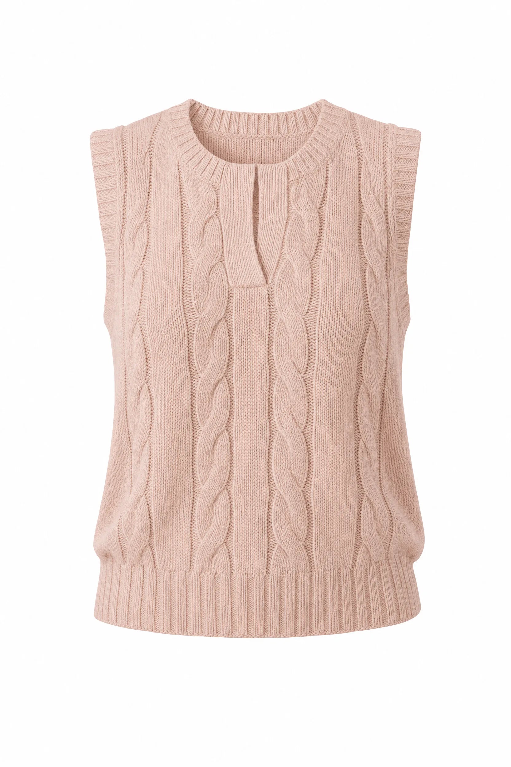 Gilet sans manches rose poudré torsadé | Lounelle Paris