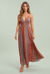 Vestido largo fluido de espalda descubierta