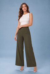 Pantalón fluido ancho de tiro alto