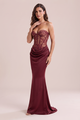 Vestido palabra de honor de encaje