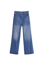 Jean bleu flare taille mi-haute | Lounelle Paris