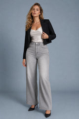 Jeans de tiro alto y pierna ancha