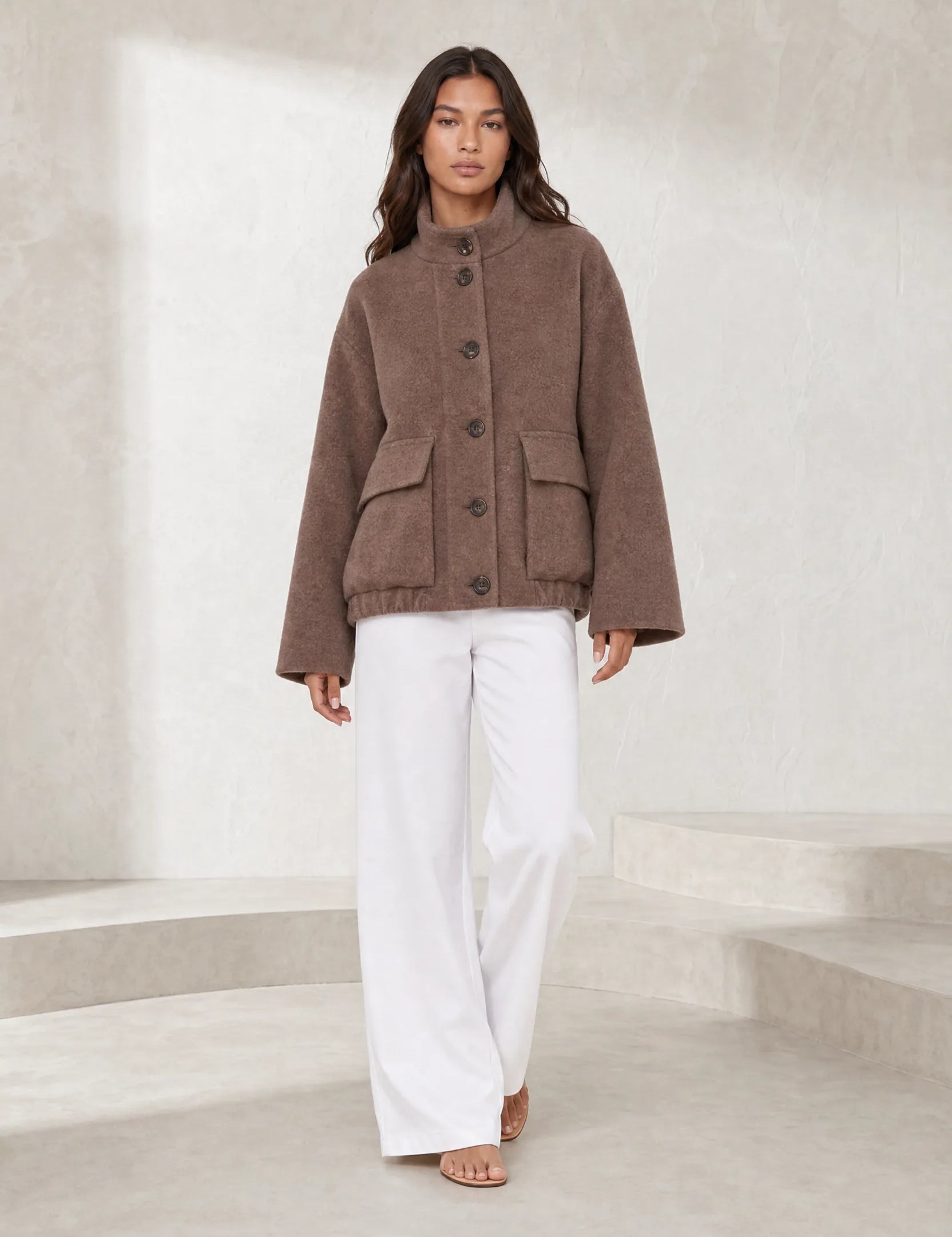Manteau court ample à boutons | Lounelle Paris