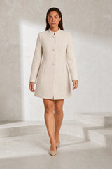 Manteau mi-long à col montant