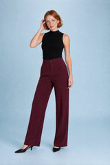 Pantalón de traje fluido de tiro alto