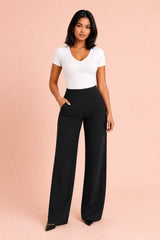 Pantalón fluido de talle alto
