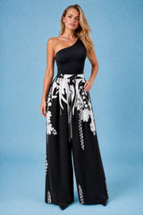 Pantalón ancho con estampado floral