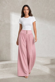 Pantalon large plissé taille haute | Lounelle Paris