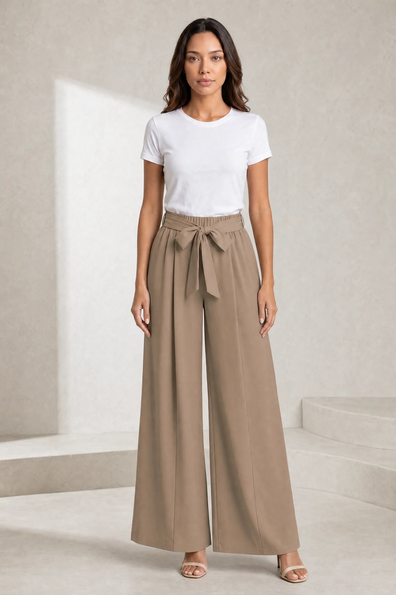 Pantalon large taille haute fendu | Lounelle Paris
