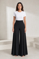 Pantalón ancho de talle alto fluido