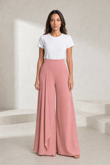 Pantalón ancho de talle alto fluido