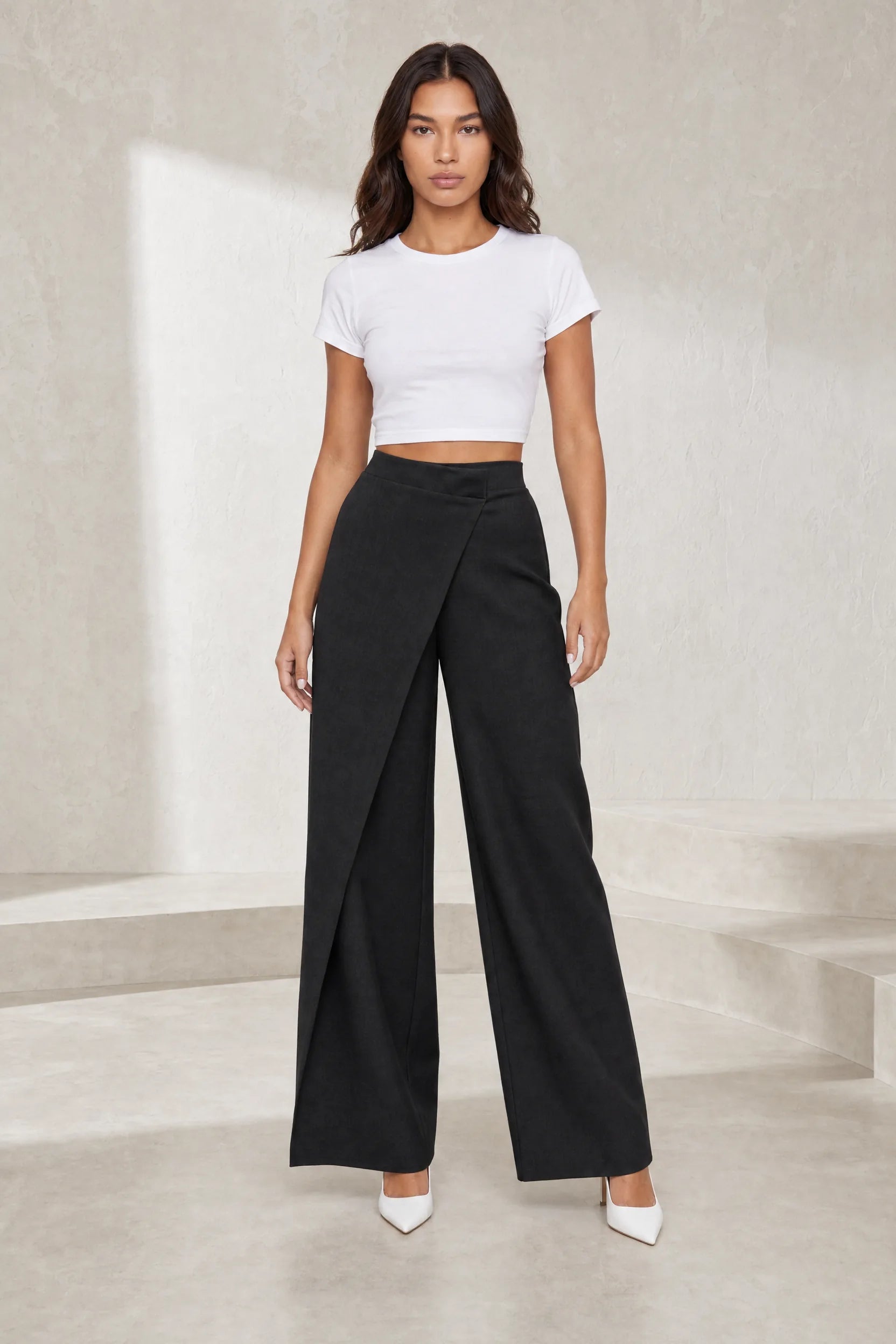 Pantalon taille haute asymétrique | Lounelle Paris