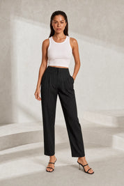 Pantalon tailleur rayé taille haute | Lounelle Paris