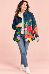 Chaqueta acolchada azul marino de cuello alto