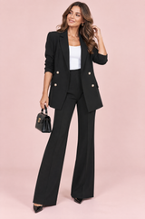 Conjunto de sastrería negro cruzado