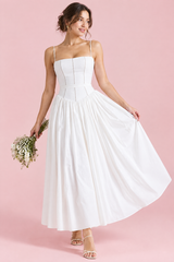 Vestido largo blanco con corsé