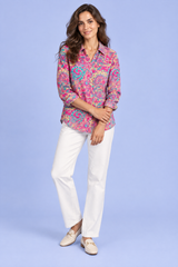 Camisa oversize de paisley rosa