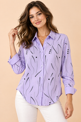 Camisa oversize de paisley lavanda