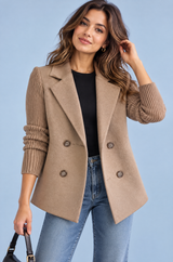 Blazer marrón cruzado con solapas