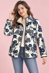 Chaqueta acolchada blanco roto de cuello alto