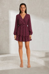 Robe à pois col V