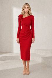 Robe asymétrique à fleur d'épaule | Lounelle Paris
