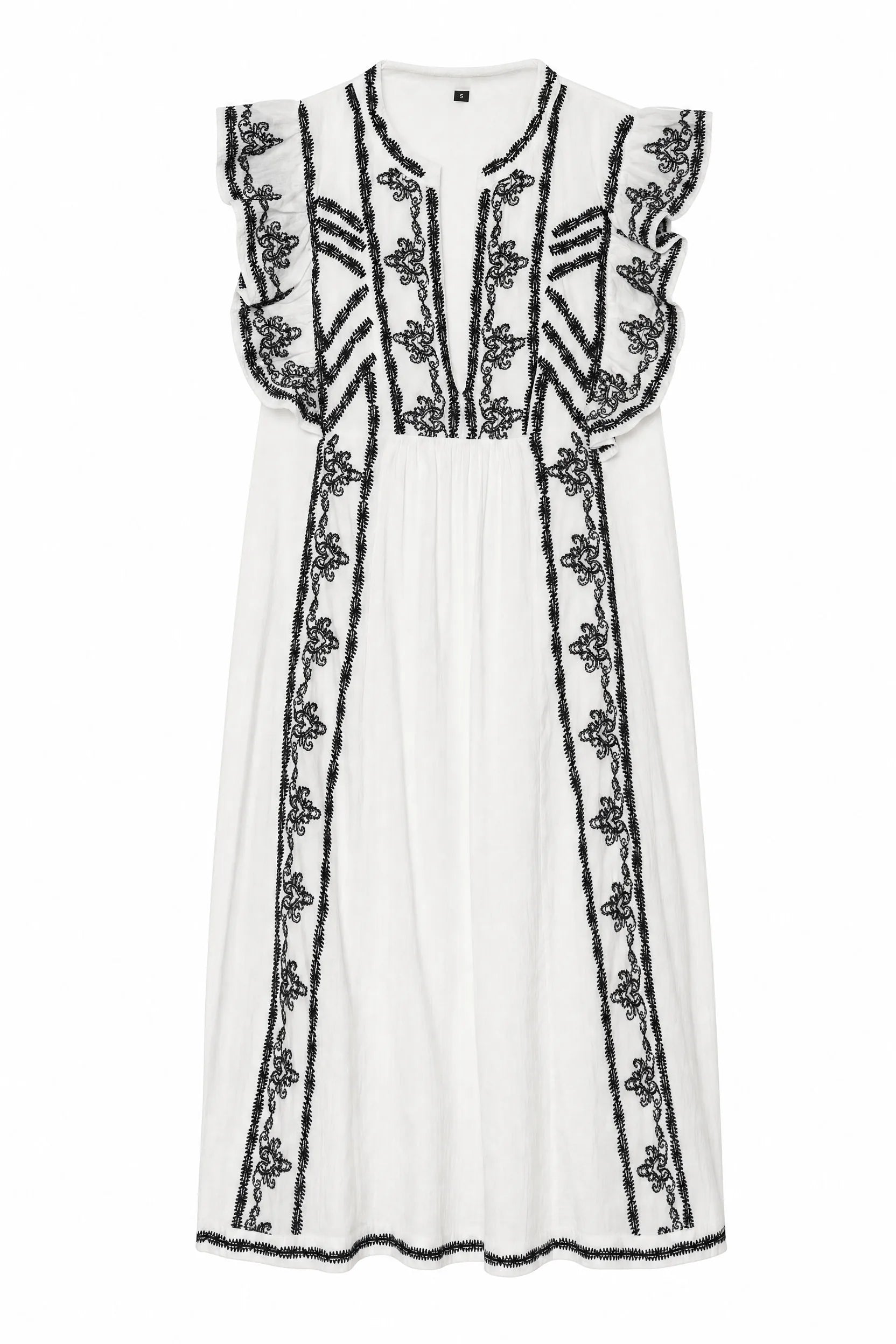 Robe blanche à volants brodée | Lounelle Paris