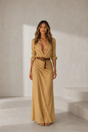 Robe col chemise ceinturée | Lounelle Paris
