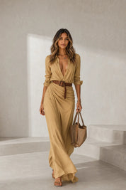 Robe col chemise ceinturée | Lounelle Paris