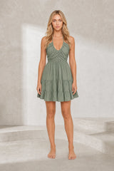 Robe col en U dos nu