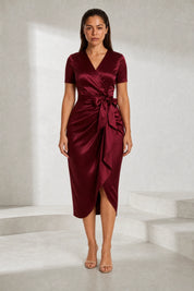 Robe col V à nœud | Lounelle Paris
