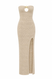 Robe longue abricot bandeau dos nu | Lounelle Paris